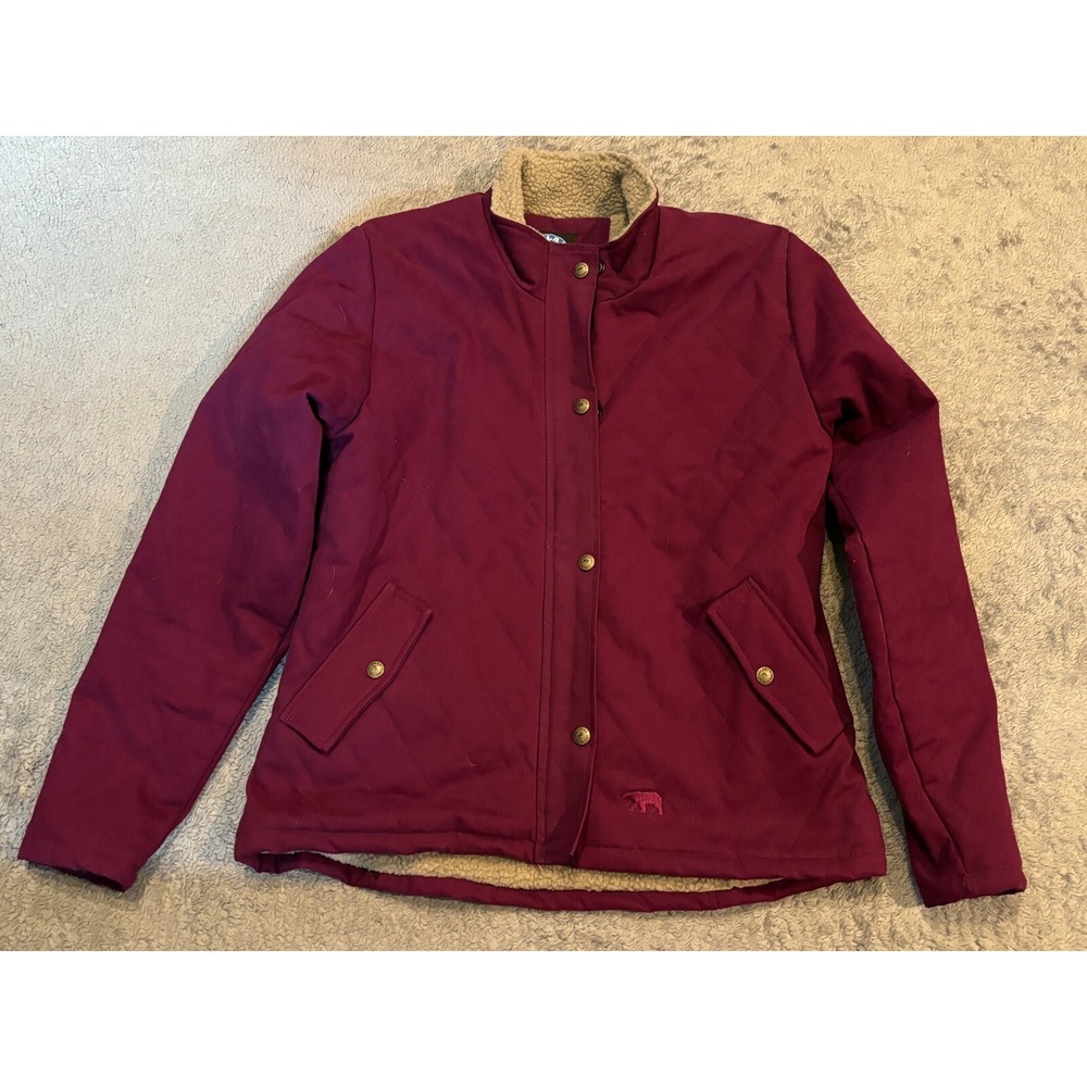 Polar King by Key Jacket Womens Large Regular Sherpa Lined Purple Quilted Coat